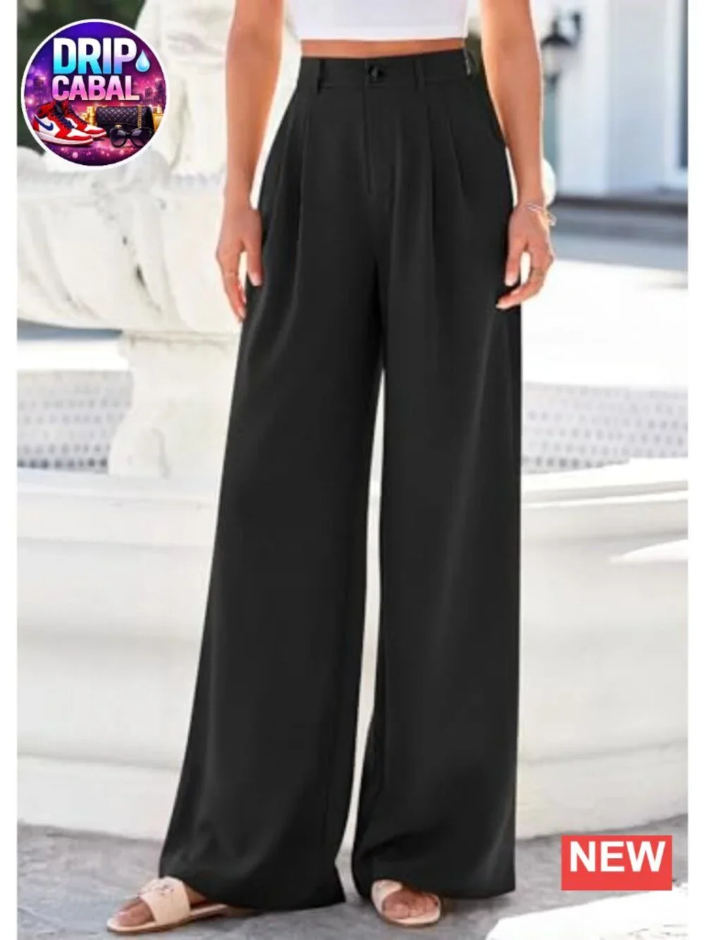 Wide Leg Palazzo Pants Women High Waisted Dressy Work Trousers Pleated Pockets